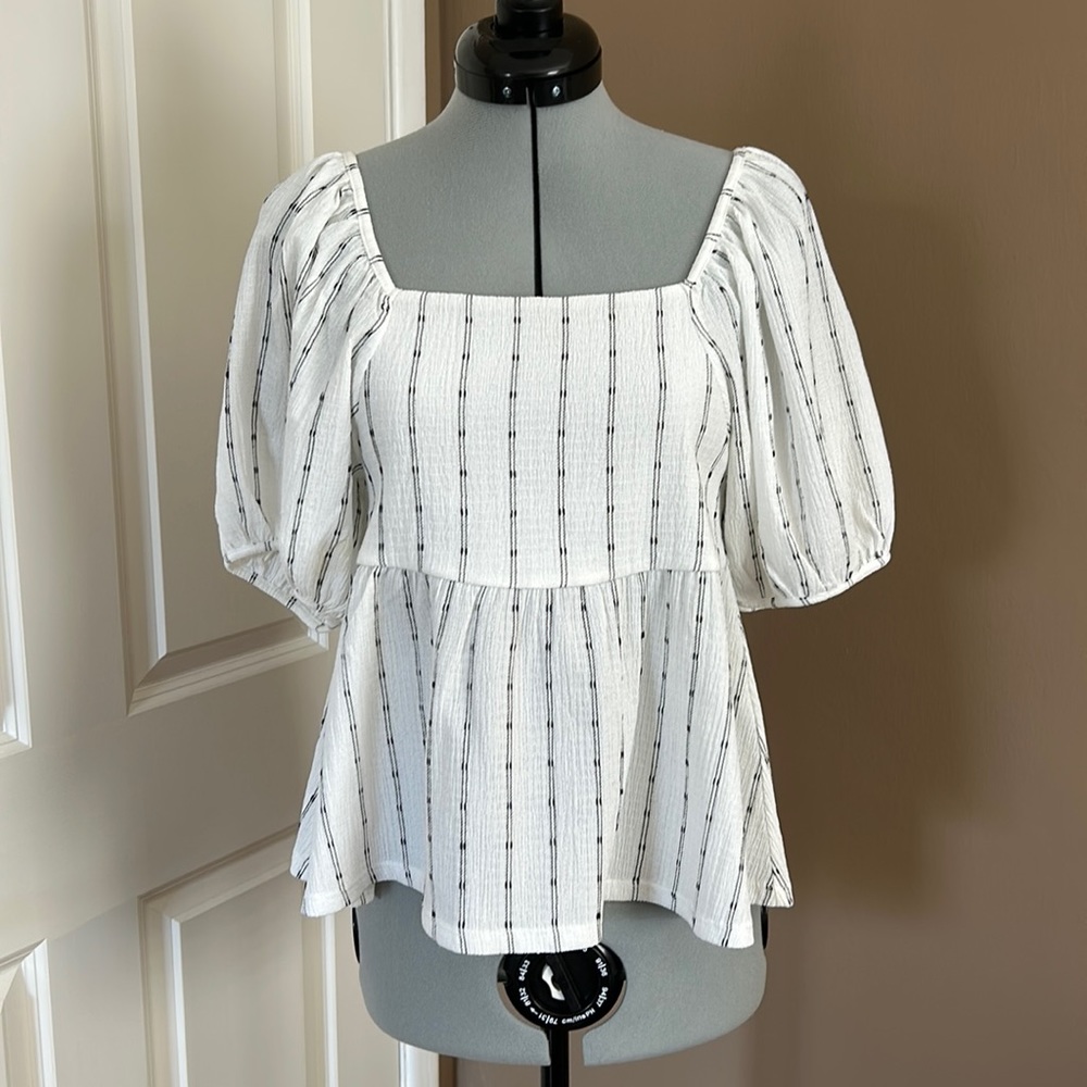 Madewell Blouse with Puff Sleeves